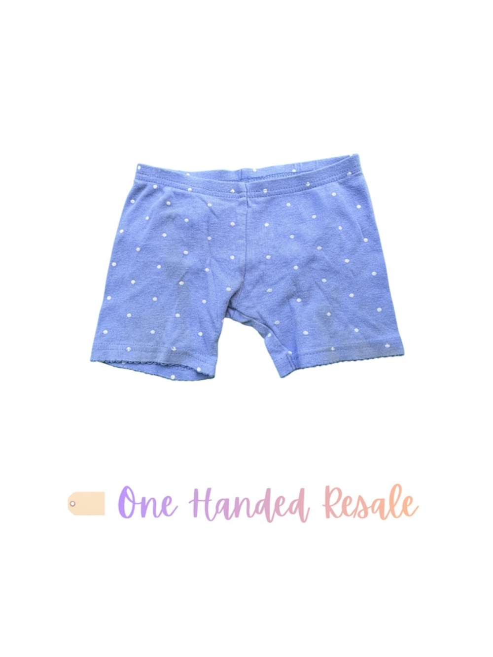 💙 Carter’s Bright Blue Periwinkle White Polka Dot Stretchy Knit Shorts 12M